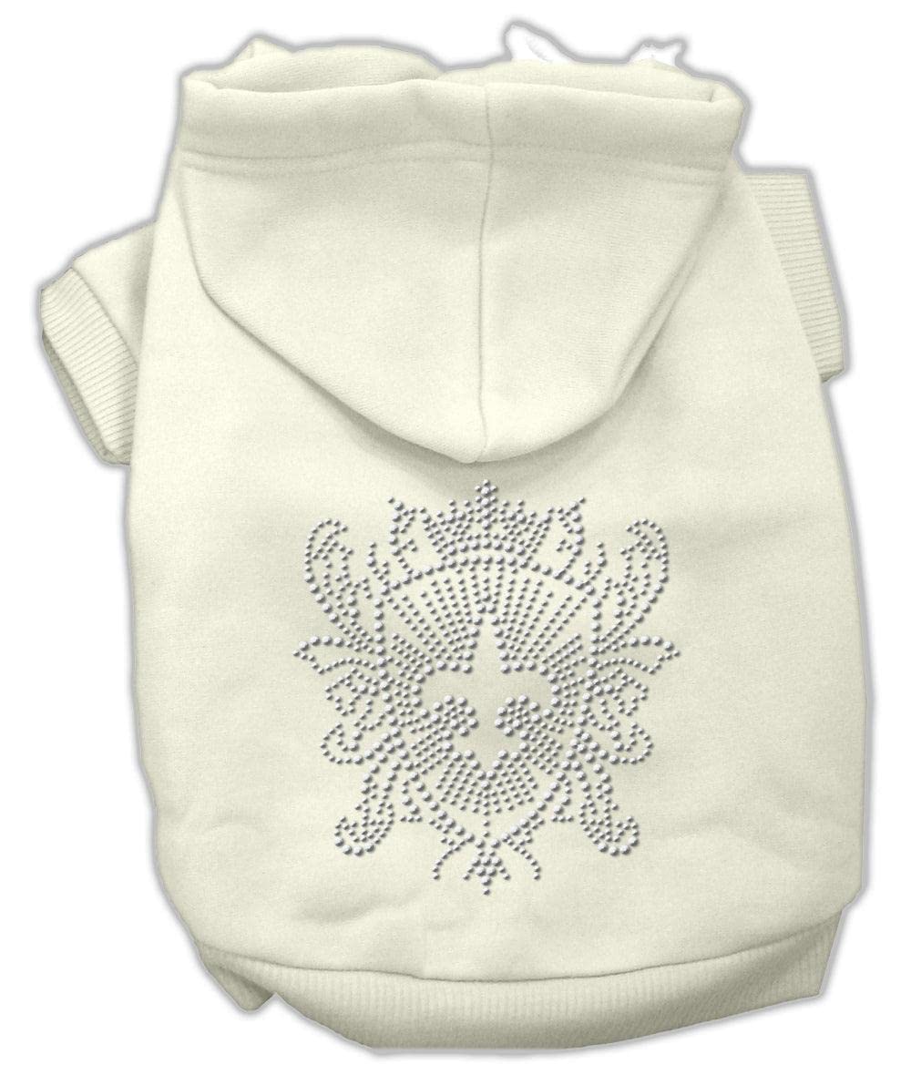 Mirage Pet Products 20-Inch Rhinestone Fleur De Lis Shield Hoodies, 3X-Large, Red