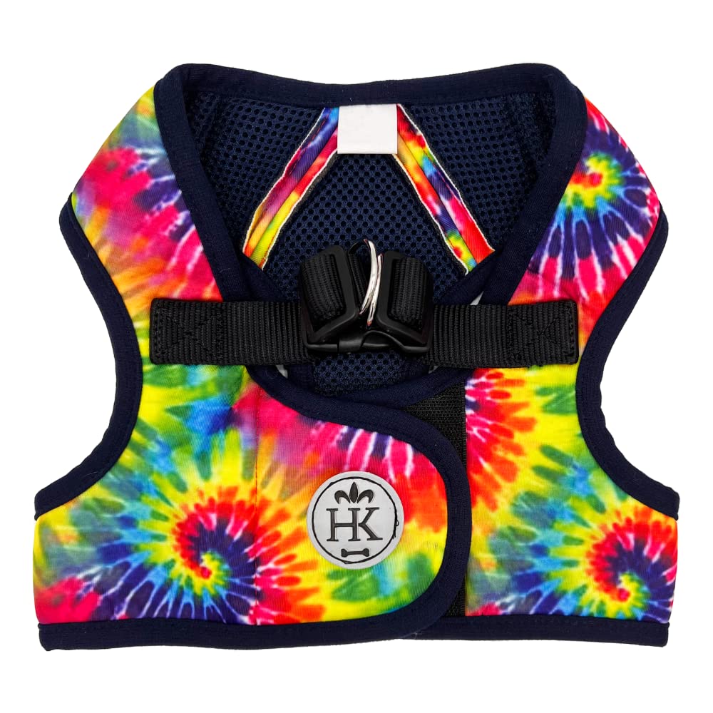 Huxley & Kent Hudson Walking & Training Harness - Woodstock Tie Dye (Extra-Small, 6-10Lbs) - Easy Control Step-In Mesh Vest Harn