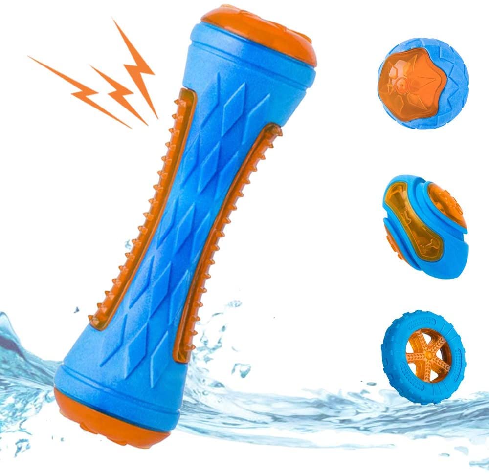 Rvpaws Combo Of  4, | Floating Johny Stick | Floating Ball Led | Floating Rugby Ball Led | Floating Ring | Dog Squeaky Toys, Po