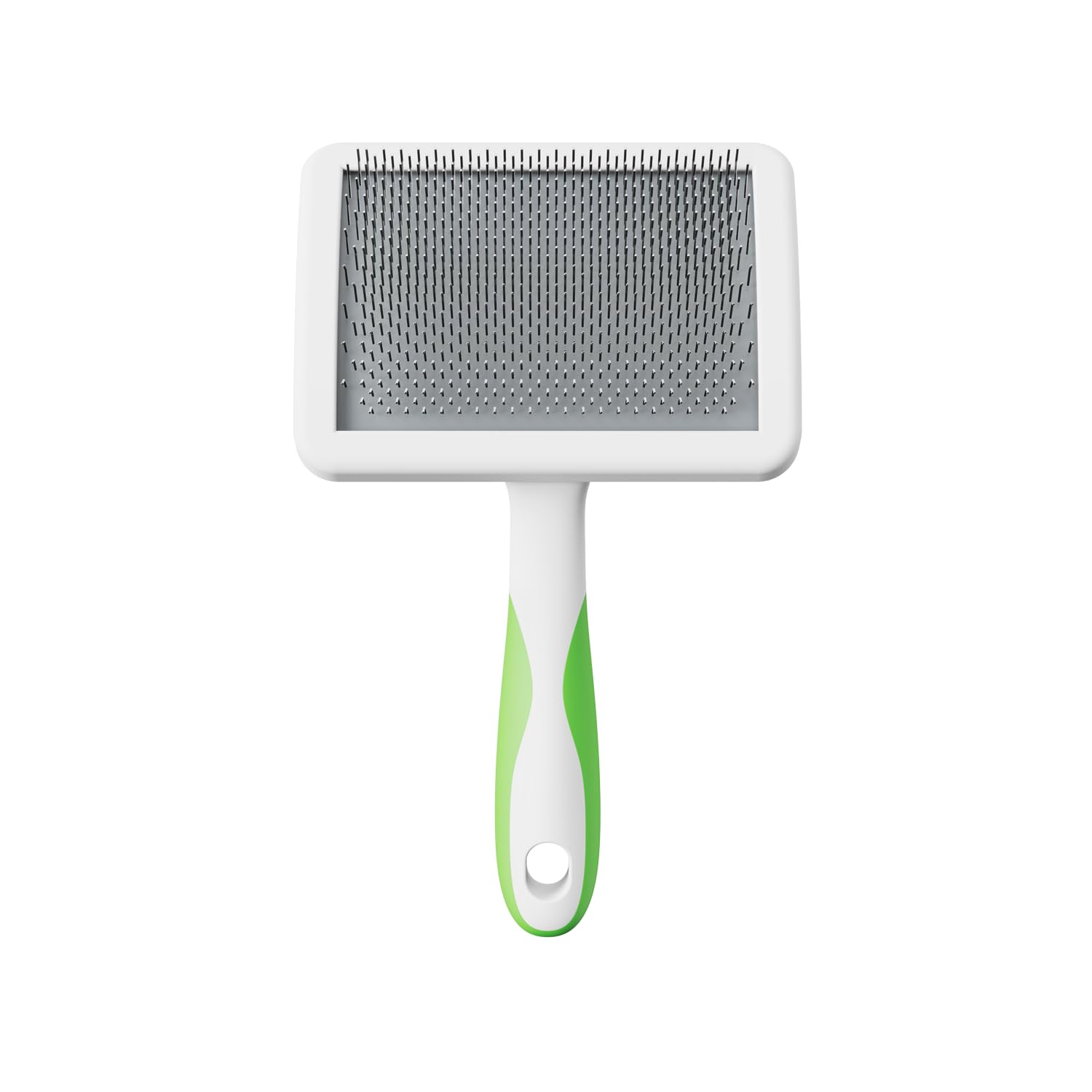 Andis Soft Tooth Slicker Brush, Lime Green, Lightweight Metal Teeth With Ergonomic Handle