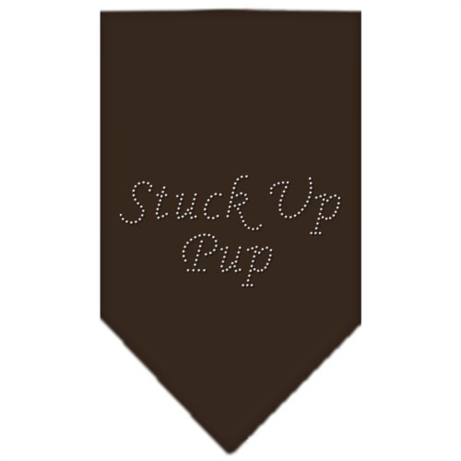 Mirage Pet Products Stuck Up Pup Rhinestone Bandana, Small, Cocoa