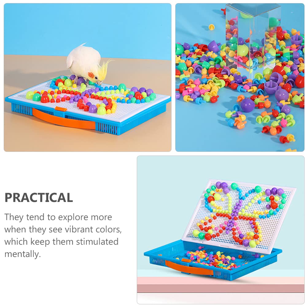 balacoo Parrot Educational Toy Mosaic Pegboard Puzzles Bird foraing Toys Early Learning Puzzle Toy Parrot chew Toys Bird Toy Woo