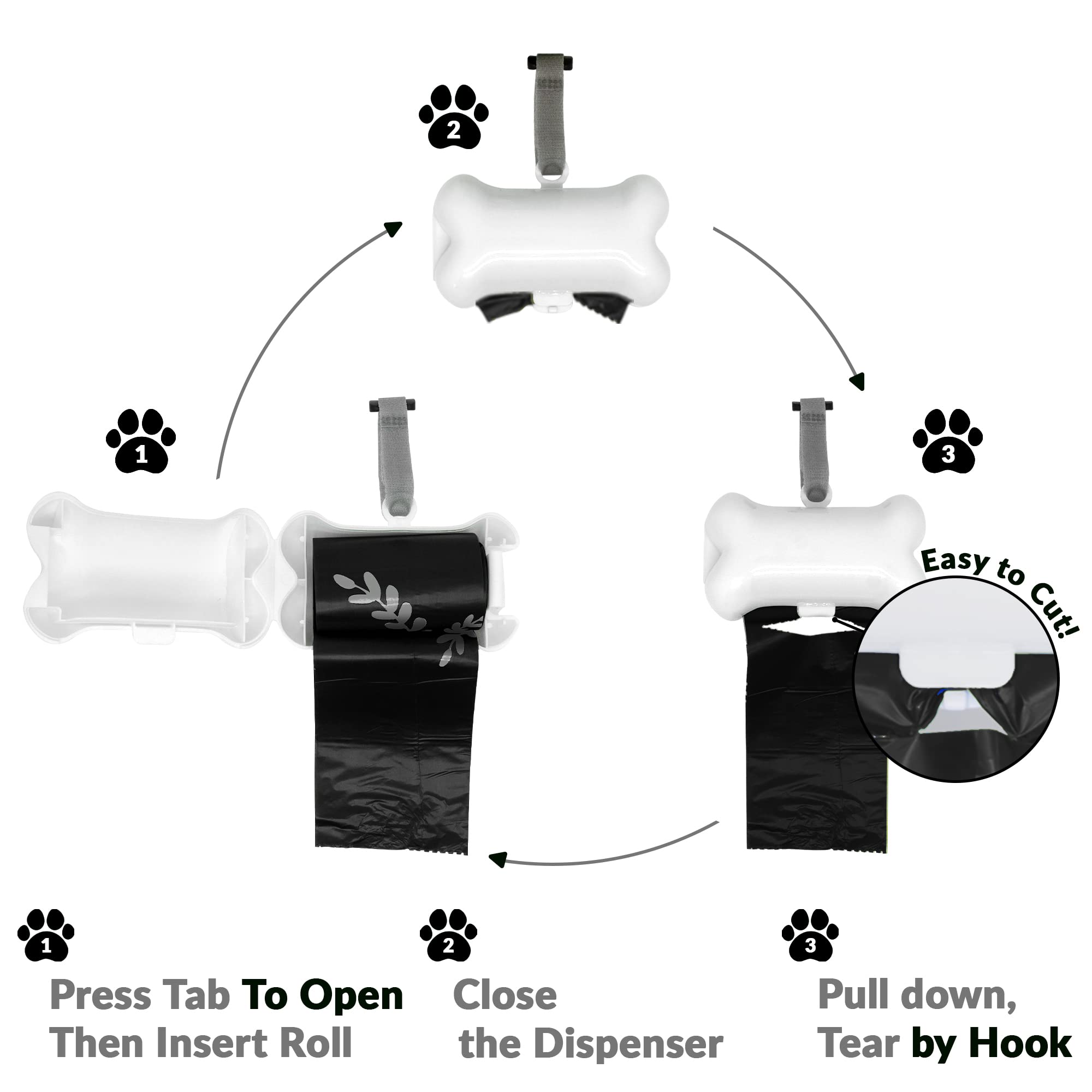 GORILLA SUPPLY Dog Poop Bags with Dispenser, 1000 Count, 9" x 13", Black, Plastic