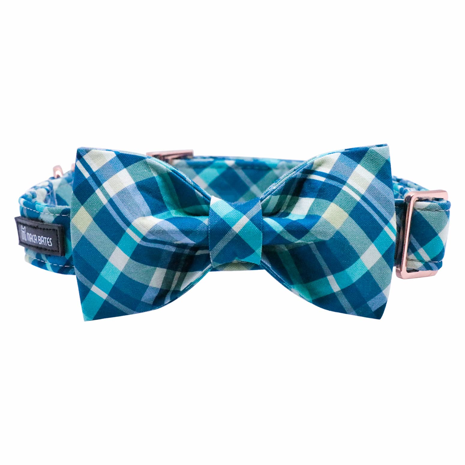 Maca Bates Plaid Blue Dog Collar With Checkered Bow Bowtie For Grid Dogs Bows Tie Adjustable Breakaway Collars Birthday Gift Col