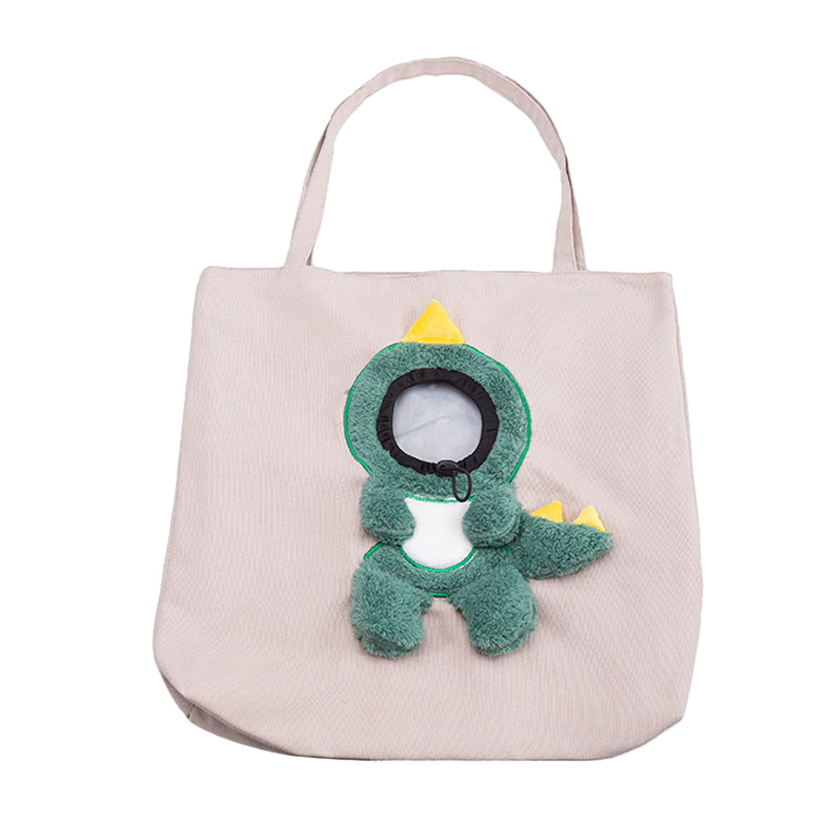 Pet Canvas Shoulder Carrying Bag, Cute Dinosaur Shaped Cat Carrier, S Size Portable Kitten & Puppy Tote, Cozy Carriers for Small