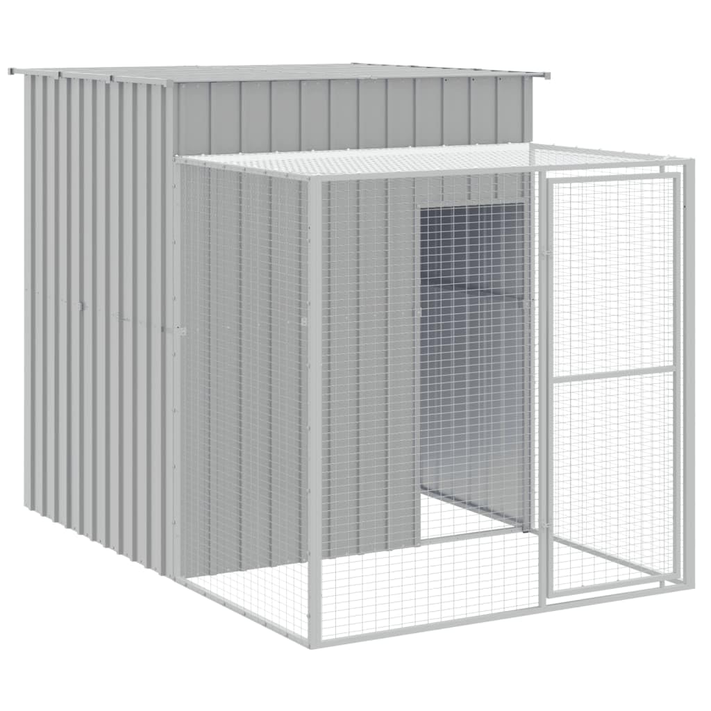 vidaXL Chicken Cage with Run Light Gray 65x179.1x71.3 Galvanized Steel