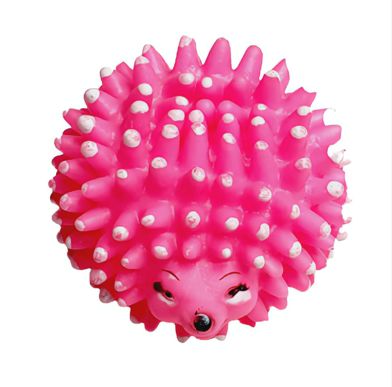 Smart Pups Natural Rubber Cute Colorful Hedgehog Squeaky Toy For Puppy Dog (Color May Vary) (Pink) (Pack Of 1)