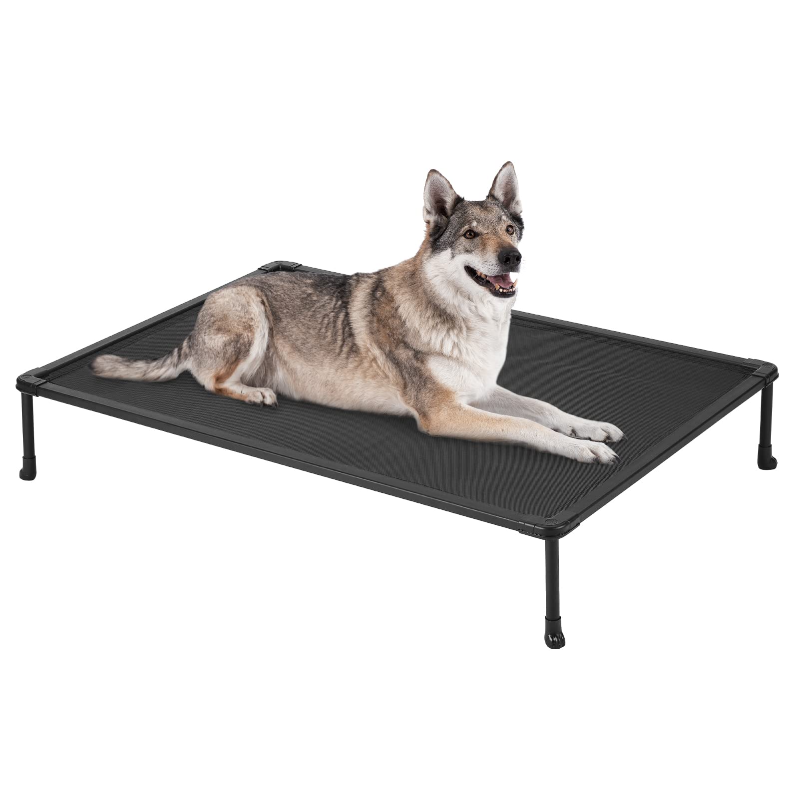 Veehoo Chewproof Elevated Dog Bed - Cooling Raised Pet Cot, Breathable Mesh, Washable & Non-Slip For Large Dogs, Indoor/Outdoor,