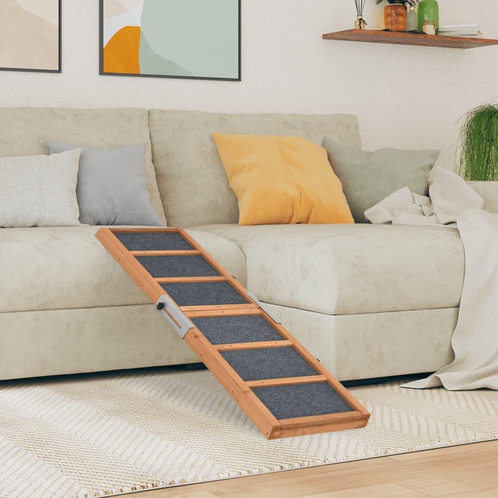 vidaXL Green Dog Ramp - Solid Fir Wood and Non-Slip Asphalt Surface for Sturdy, Safe, and Convenient Pet Assistance