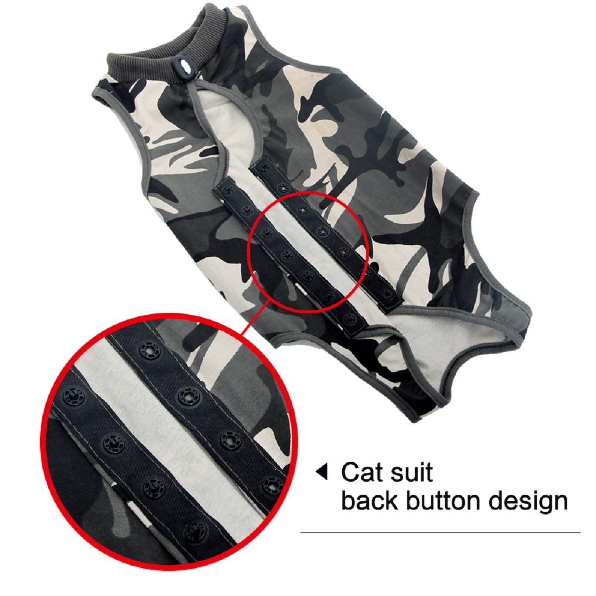 Ouuonno Cat Wound Surgery Recovery Suit For Abdominal Wounds Or Skin Diseases, After Surgery Wear, Pajama Suit, E-Collar Alterna