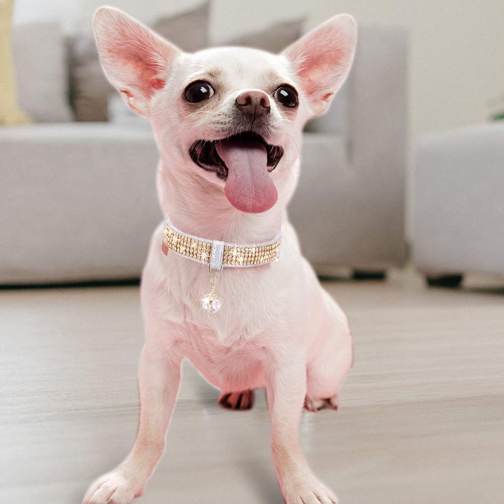 Petshome Cat Collar, Dog Collar, [Bling Rhinestones] Premium Pu Leather With Pendant Adjustable Collars For Big Cat And Small To