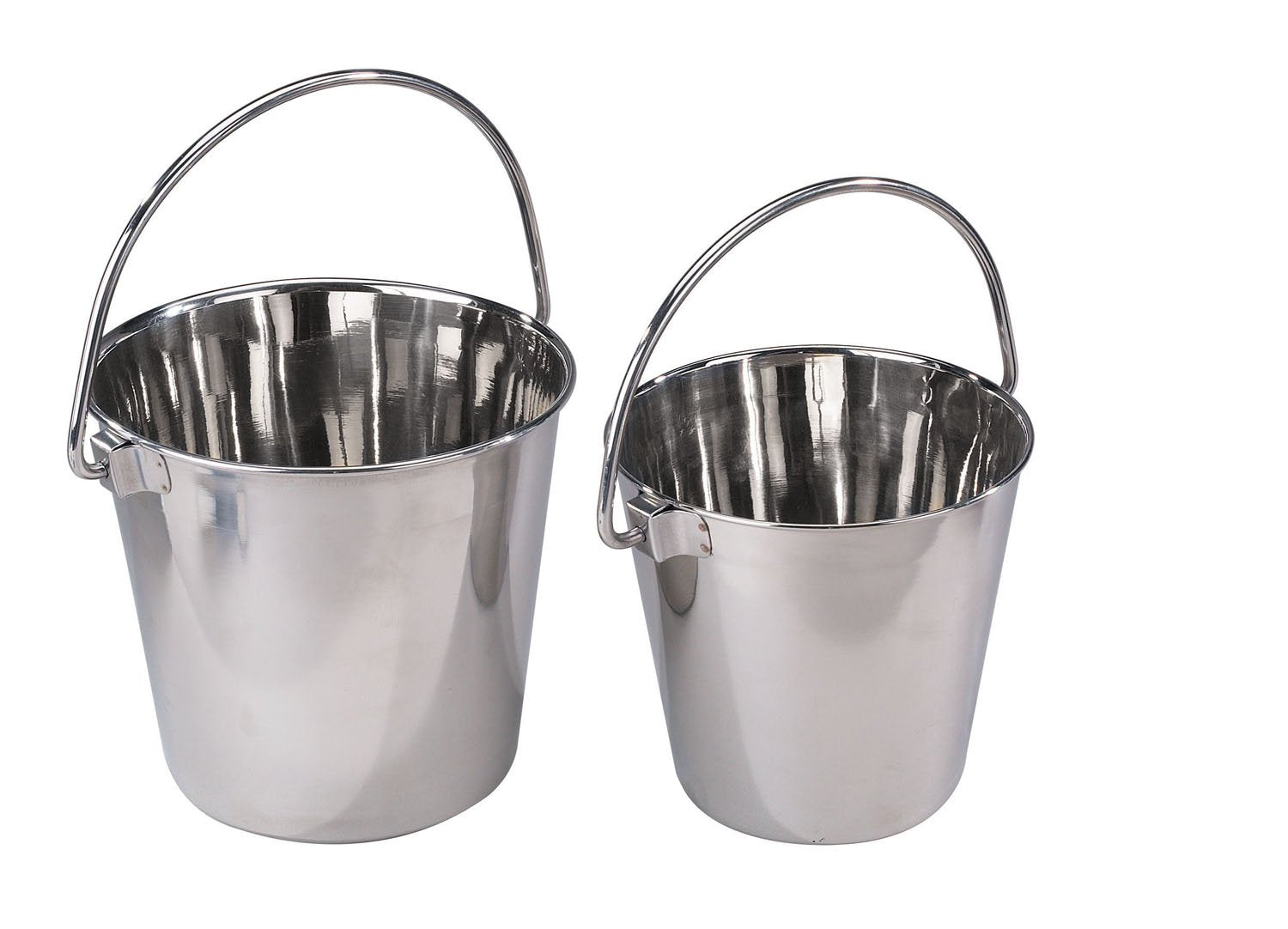 Proselect Heavy Duty Stainless Steel Pails — Durable Pails For Kennels And Farms - 9¾', 9-Quart