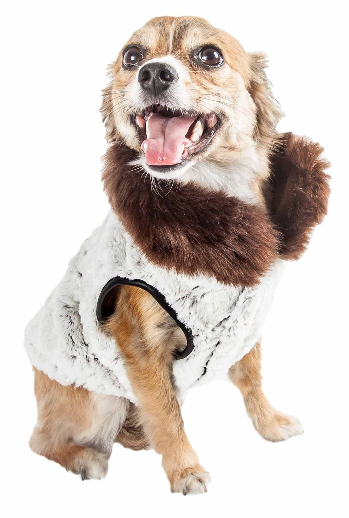 Pet Life Luxe 'Purrlage' Pelage Designer Fur Dog Coat Jacket(D0102H7LUQV.)