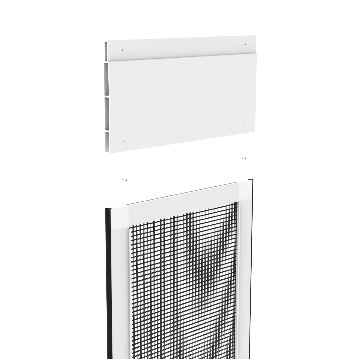 Hakuna Pets Patio Pet Door 4?Height Extension, Fits Screen Insert Panel For Medium Doors, White