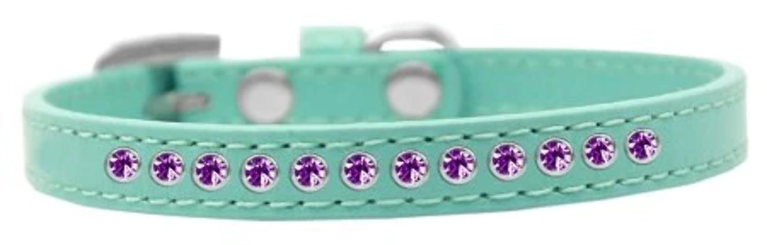 Dog, Puppy & Pet Fashion Collar, Purple Crystal Rimsets Aqua 8