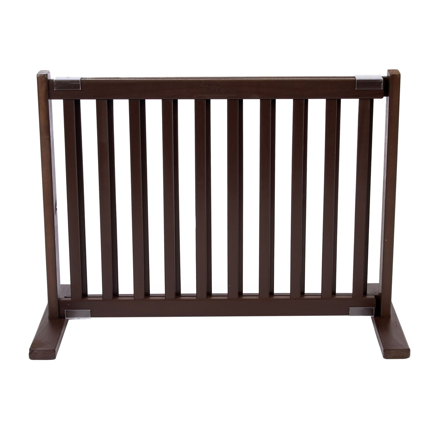 Freestanding Pet Gate 20 Inch Small Mahogany