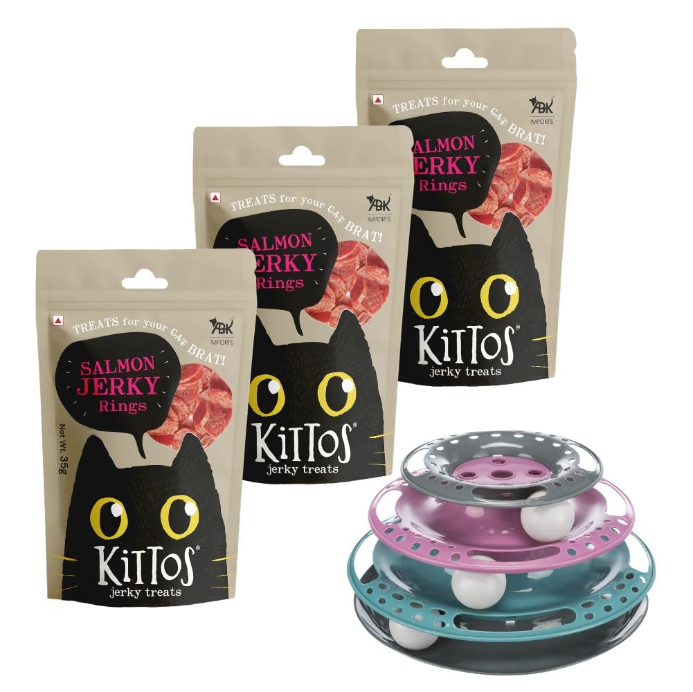 Combo Of Trixie Circle Tower Catch The Balls Toy, Perfect For Developing CatS Agility & QuickWittedness  25  13Cm With Kittos 