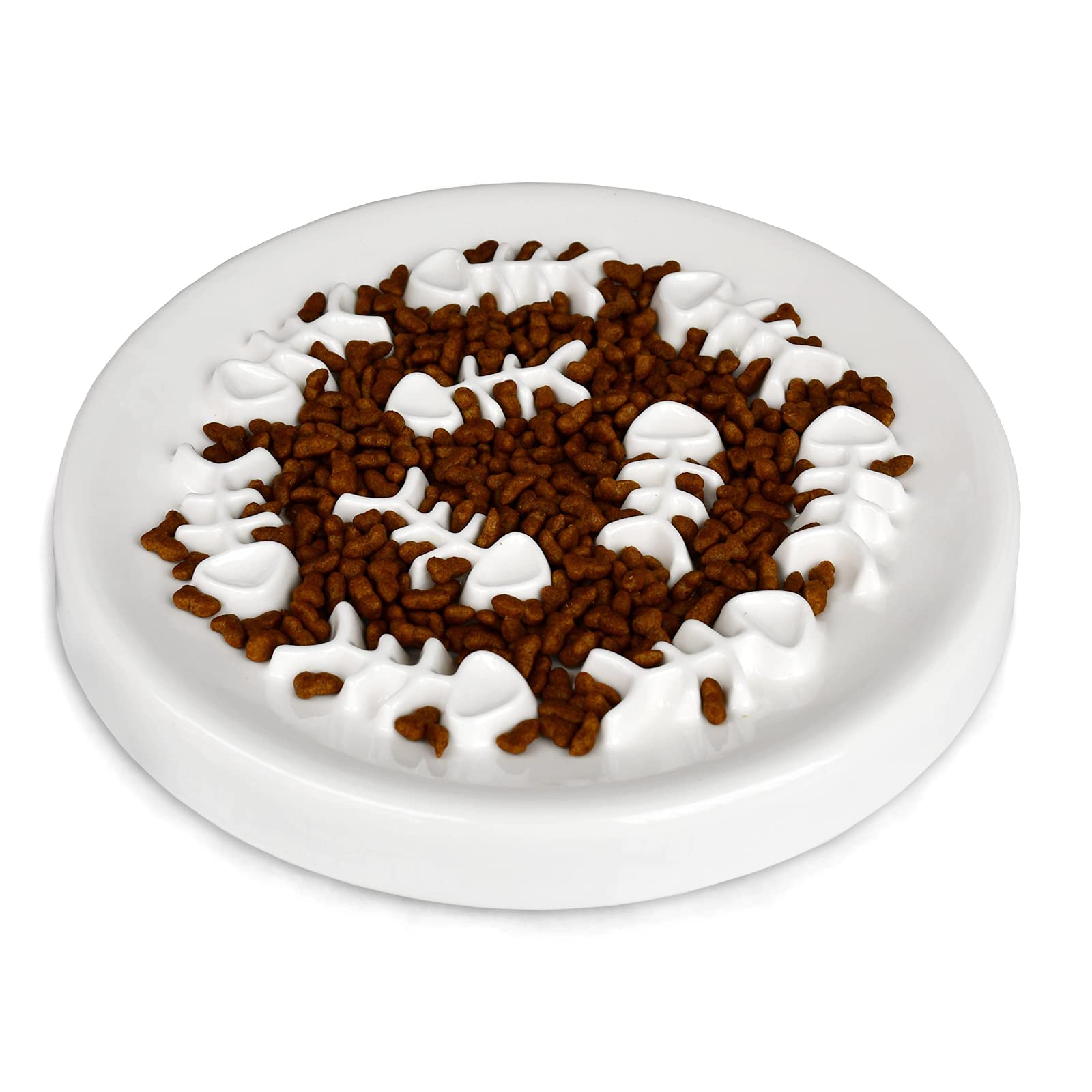 Lorde Slow Feeder Cat Bowls, Ceramic Fun Cat Slow Bowl Interactive Bloat Stop Puzzle Slow Feeder Healthy Eating Diet Pet Dog Slow Feeding Bowls…