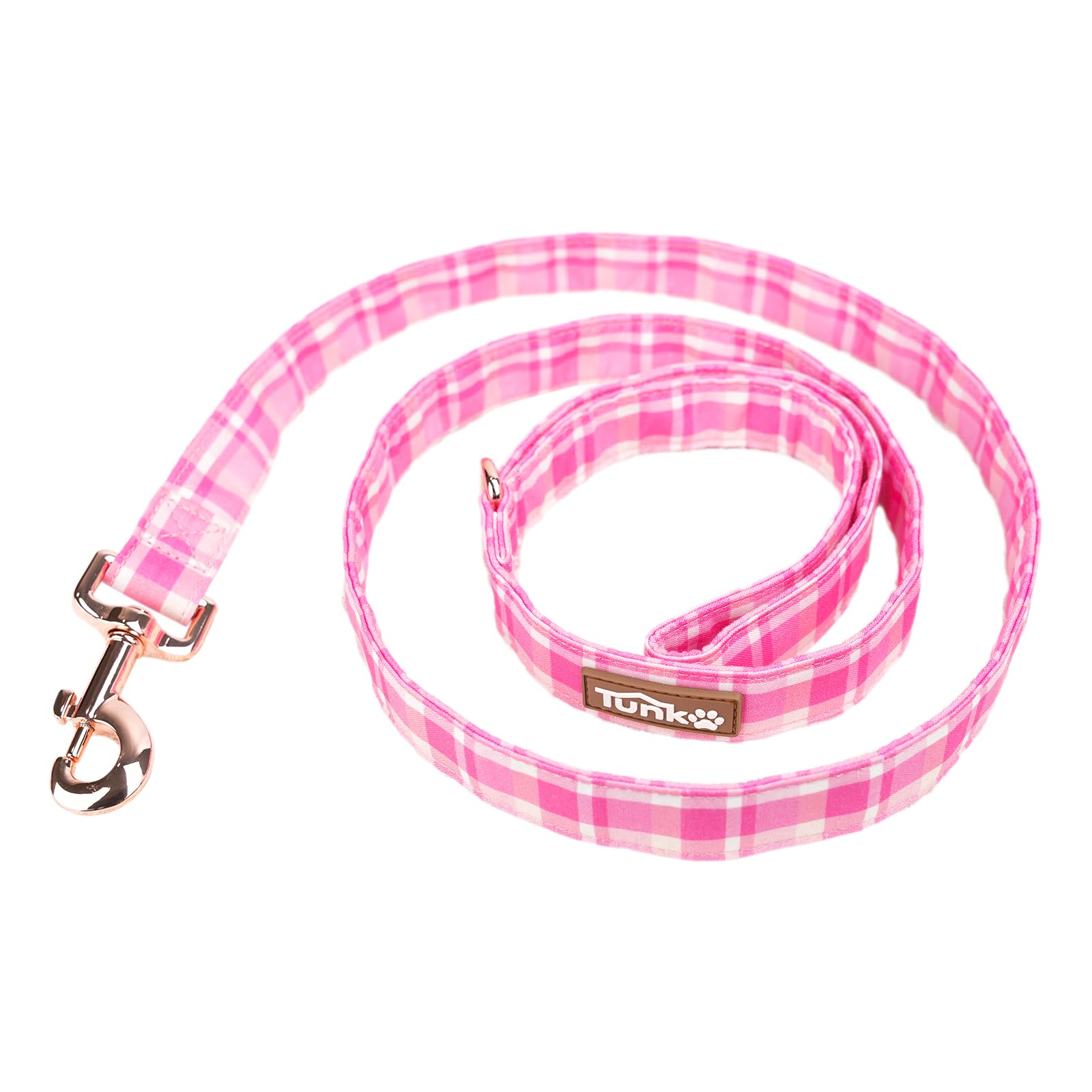 Tunkoo Pink Plaid Dog Leash With Metal Buckle - Unmatched Quality In Small Medium Large Sizes For Pet Daily Walking, S