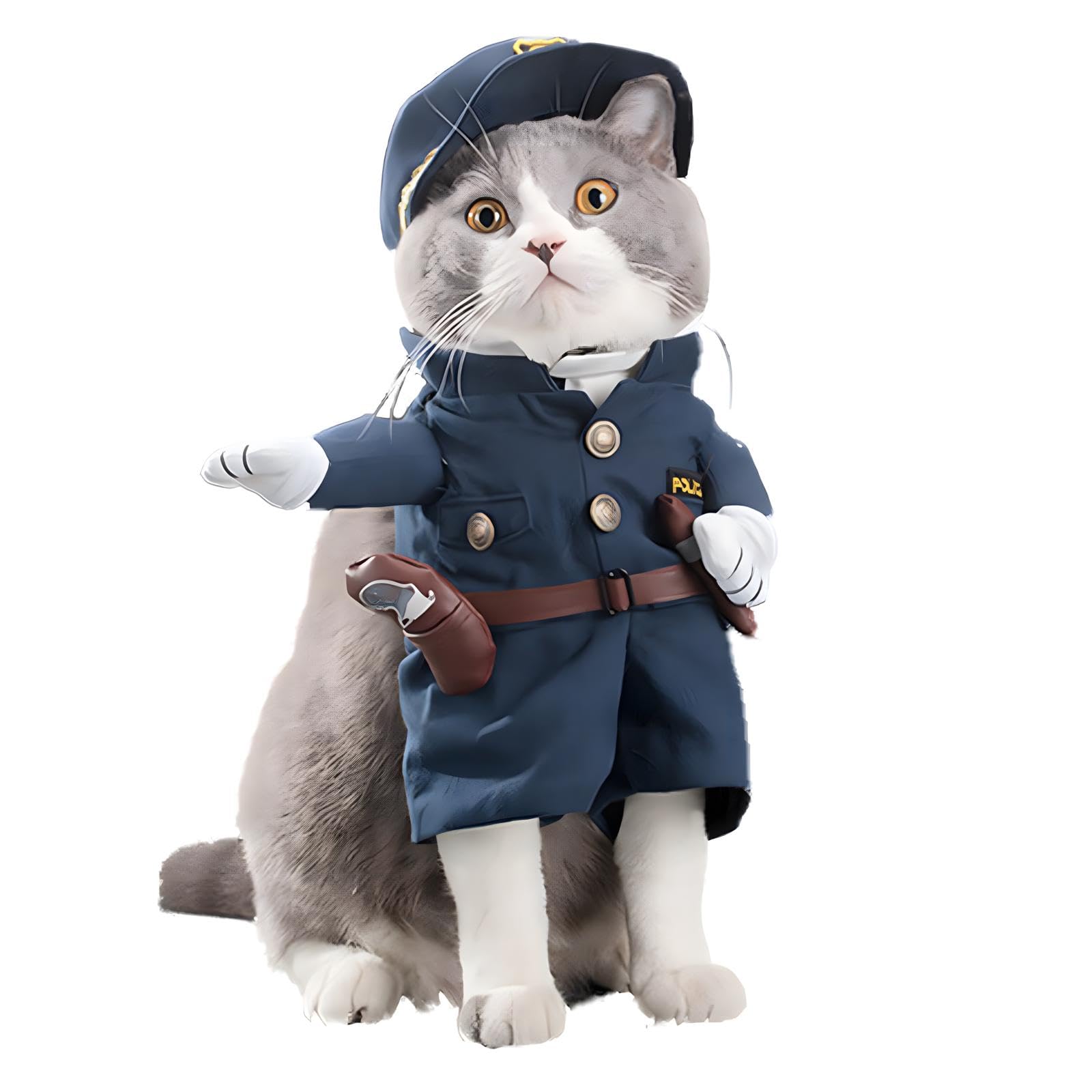 Nacoco Pet Policeman Costumes Dog And Cat Halloween Suits (Large)