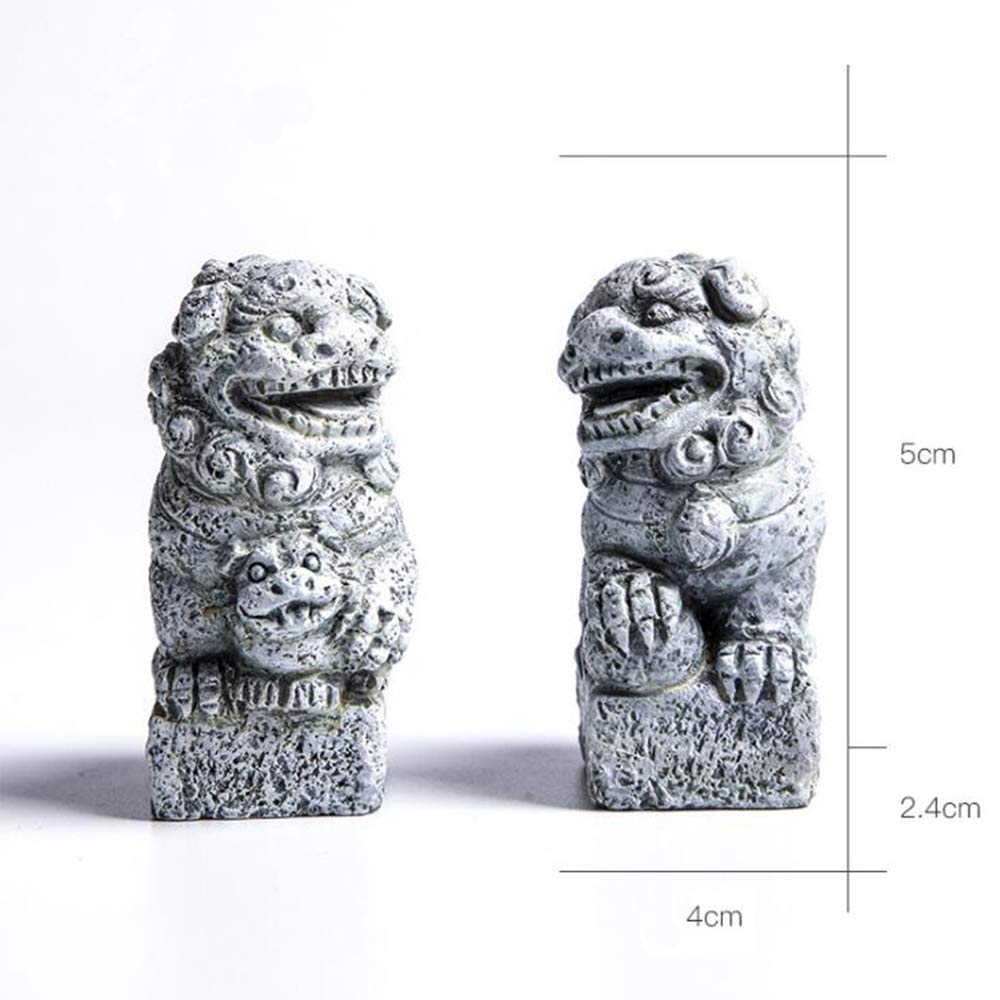 Smoothedo-Pets Fish Tank Decorations Aquarium Decoration Mini/Pair Size Ornaments Accessories Fish Hides Asian Garden Fengshui Beast Dog Mini