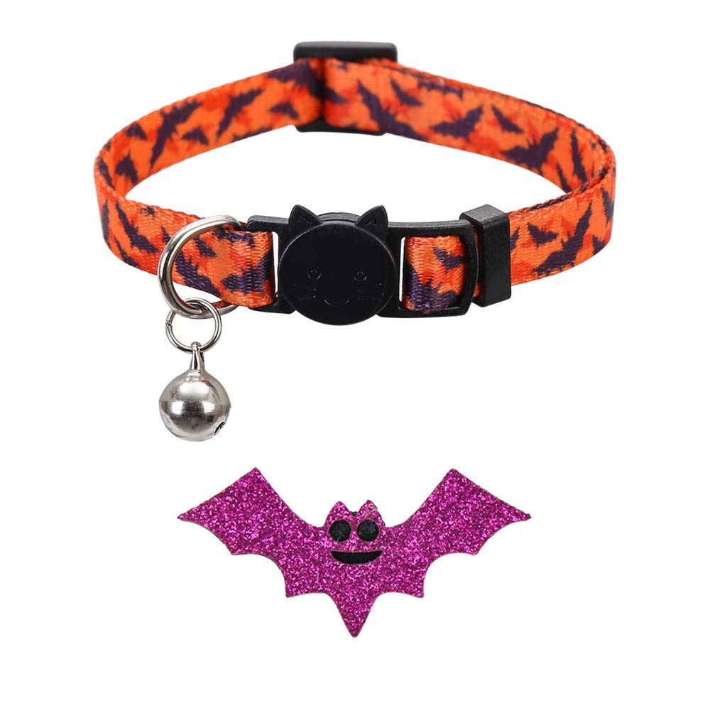 Lamphyface 3 Pack Halloween Cat Collar With Bell Breakaway Adjustable