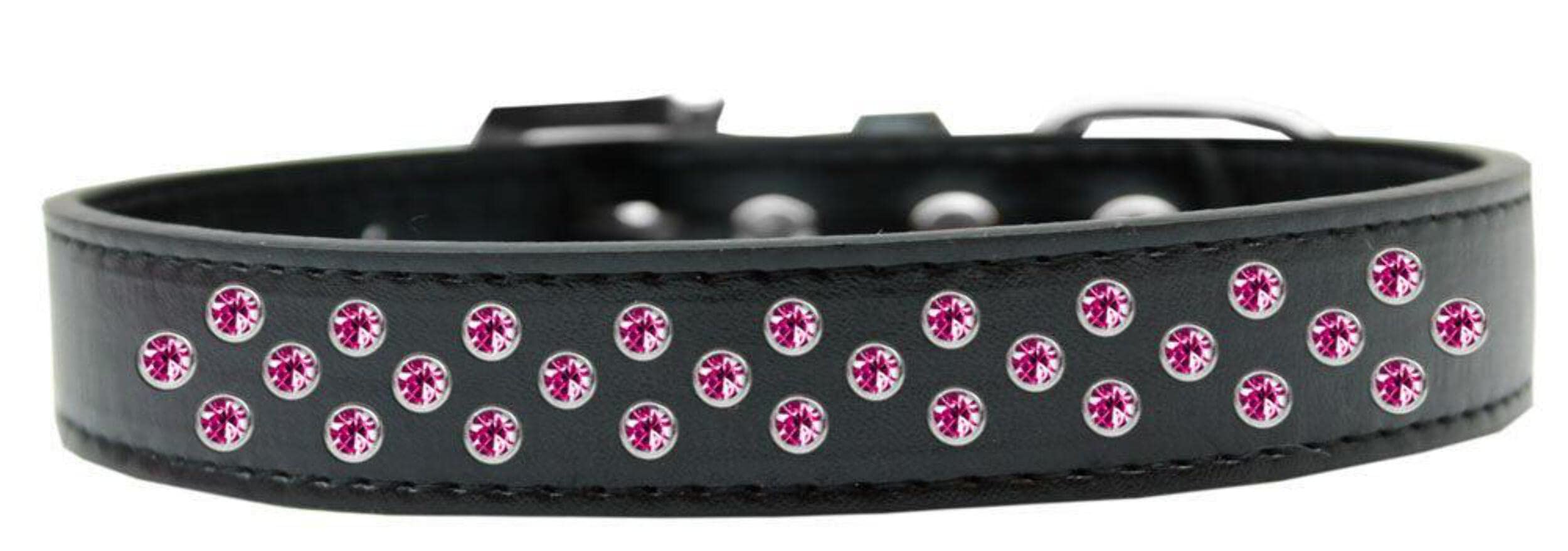 Dog, Puppy & Pet Fashion Collar, Bright Pink Crystal Rimsets Sprinkles Aqua 12