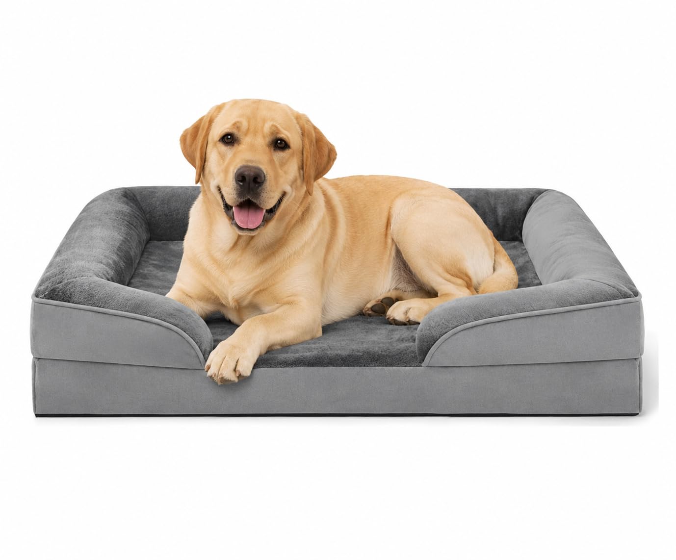 PawHaven Dog Bed Comfortable Dog Mattress for Sleeping, Washable pet Bed for Dogs (Grey Color, 47x29x3 inch)
