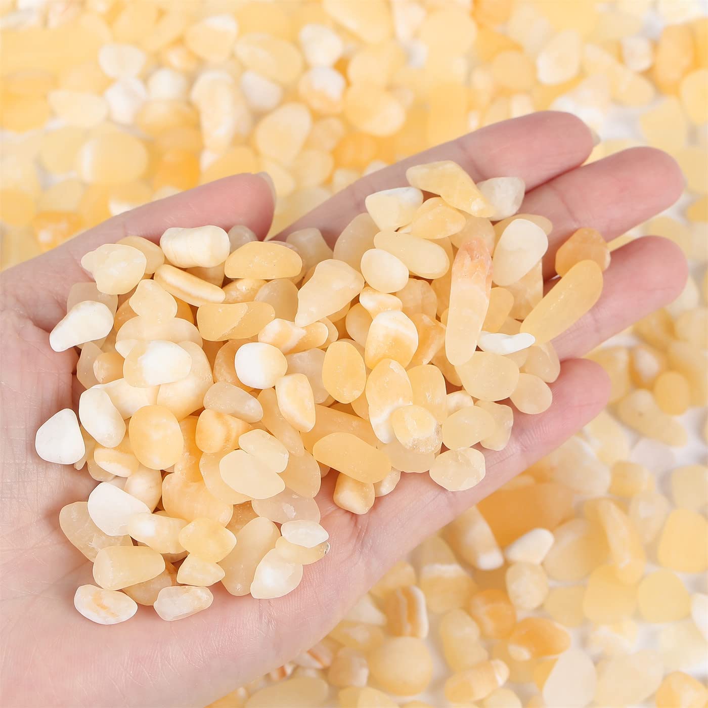 Yellow Jade Aquarium Gravel Rocks Natural Tumbled Healing Crystal Chips Bulk Gemstones Crushed Stones For Fountain Vase Filler P