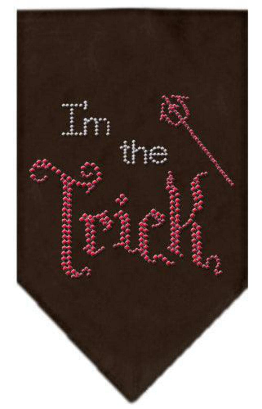 Halloween Pet and Dog Bandana Rhinestone, "I'm The Trick" White Large