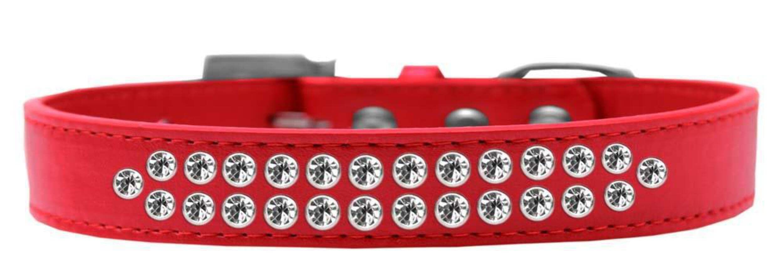 Dog, Puppy & Pet Ice Cream Collar, Two Row Clear Crystal Rimsets Gold 12