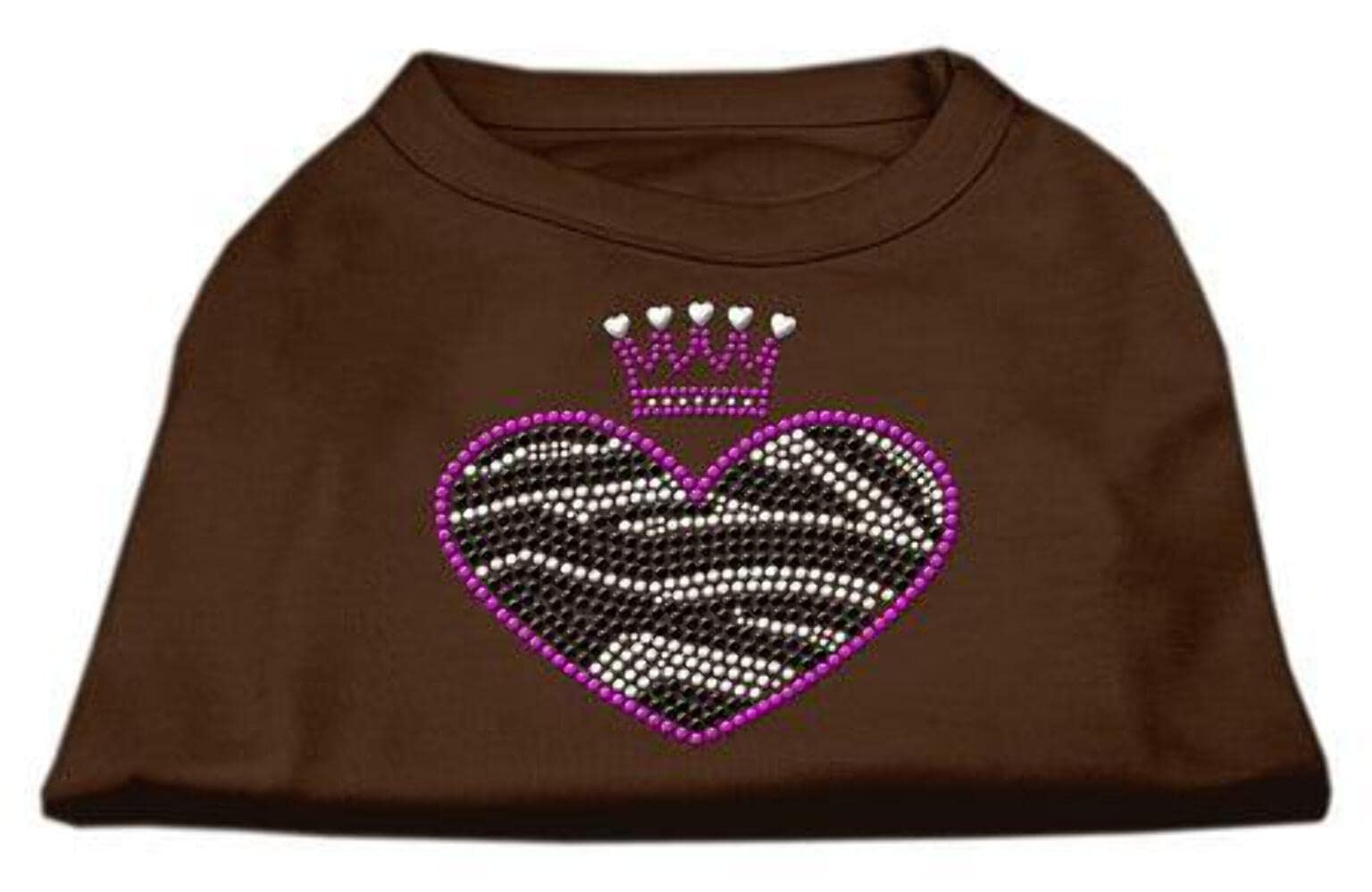 Mirage Pet Products Zebra Heart Rhinestone Dog Shirt, Small, Orange