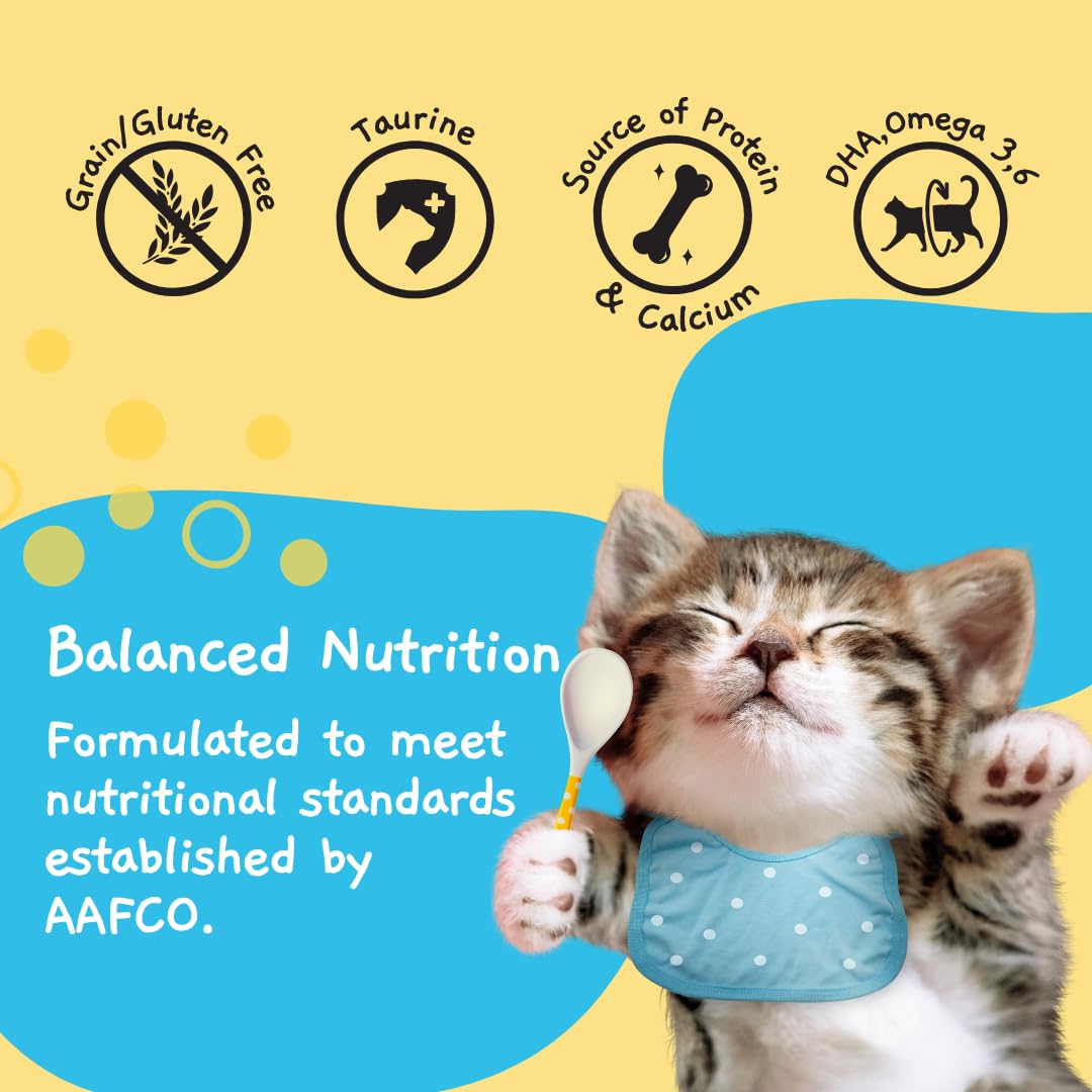 MOOCHIE Grain Free Kitten Wet Food - Healthy Growth - Made with Tuna & Chicken Pat   - No Artificial Flavors or Preservative - 1