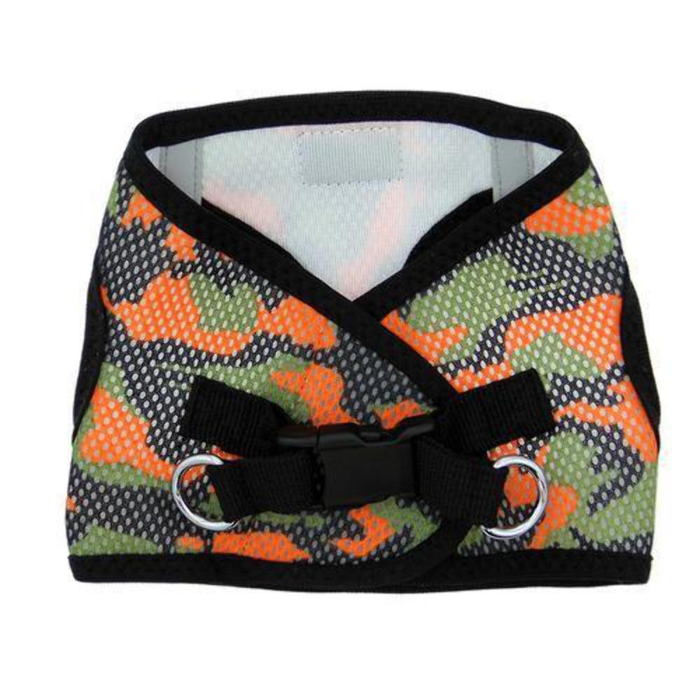 American River Dog Harness Camouflage Collection - Orange Camo, Medium