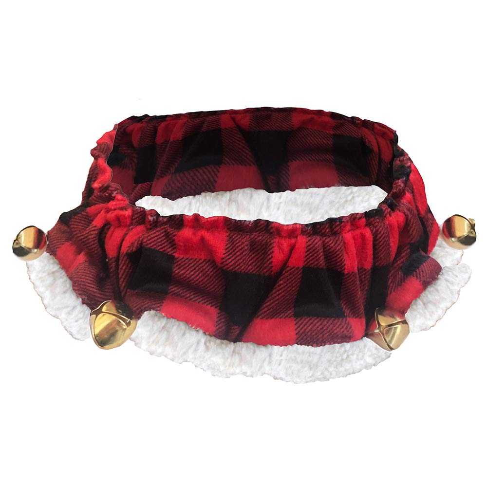 Huxley & Kent Ruff Pet Scrunchy | Buffalo Check (Medium) | Festive Christmas/Holiday Neckwear for Dogs/Cats | Fun Stretchable Co