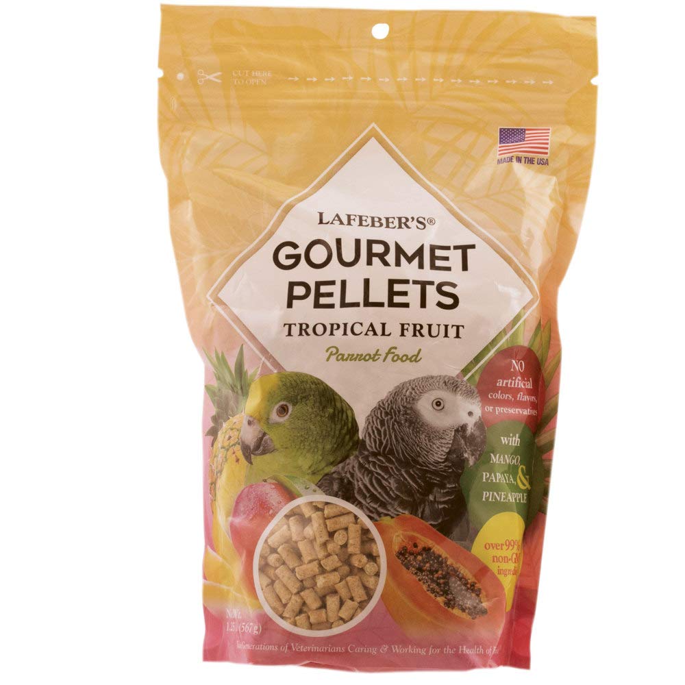 LAFEBERS Tropical Fruit Gourmet Pellets Pet Bird Food, No Added Sugar, Made with Non-GMO and Human-Grade Ingredients, for Parro