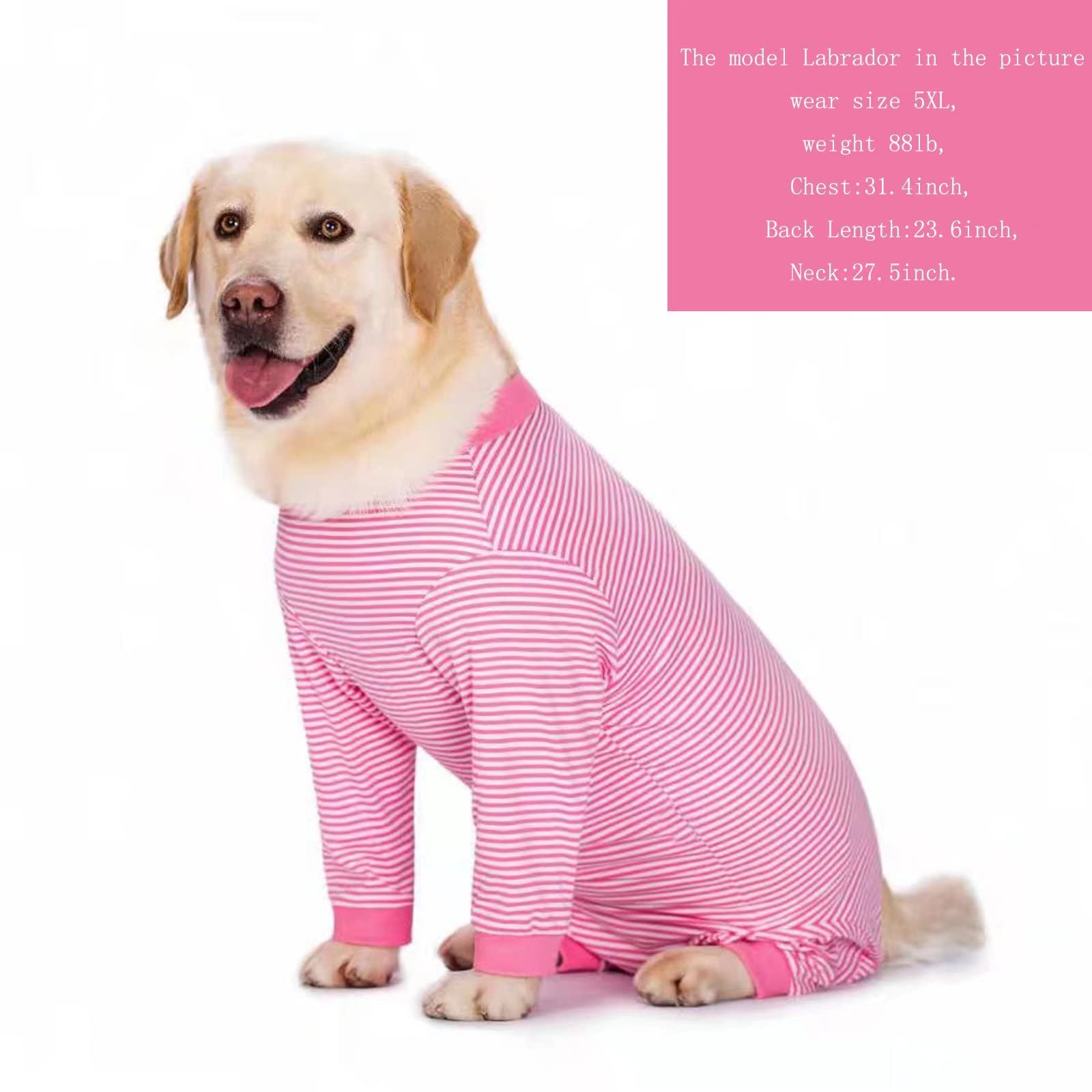Yeapeeto Dog Onesie Surgery Recovery Suit for Large Medium Bodysuit Dogs Pajamas PJS Full Body for Shedding, Prevent Licking, Wo