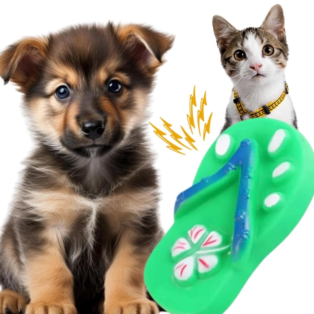 Sage Square Squeaky Slipper Toy: Fun, Engaging & Durable For Dogs & Cats, Satisfies Chewing & Play Instincts, Interective, Keep 