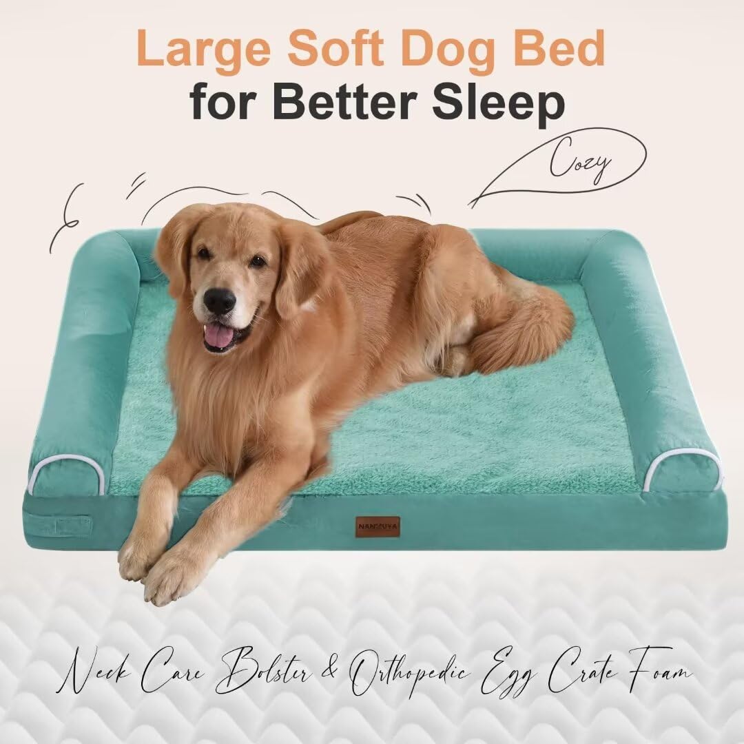 Large Dog Bed Orthopedic Washable: Beds Bolster Xl Bed Big Xlarge Dogs Memory Foam Couch Sofa Waterproof With Removable Cover - Navy Blue