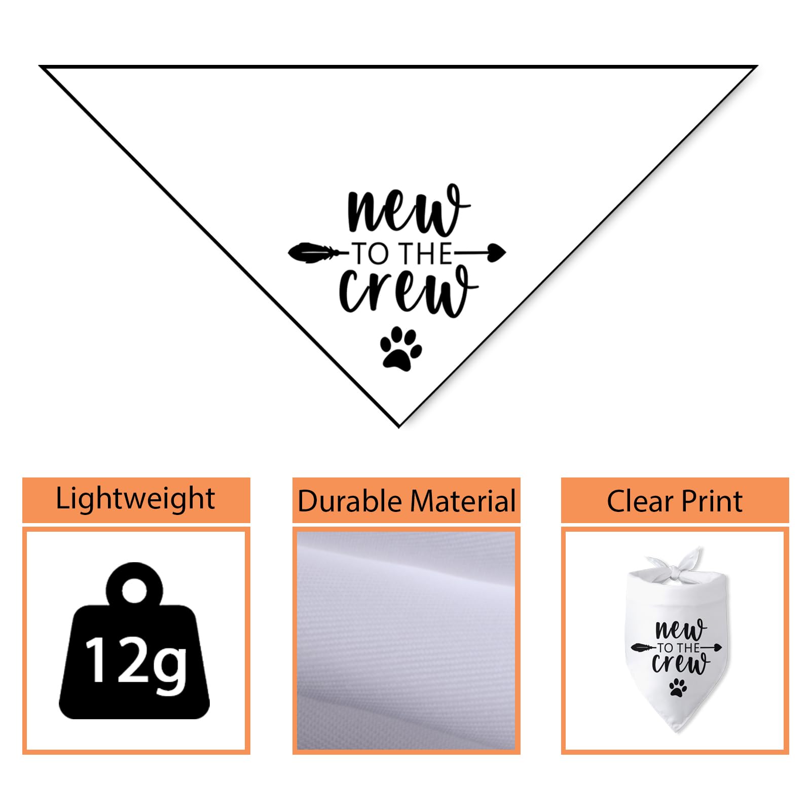 New to The Crew Dog Bandana New Puppy Announcement Gift for New Owners Puppy Bandana Dog Owner Gifts Triangle Bibs Scarf Accesso
