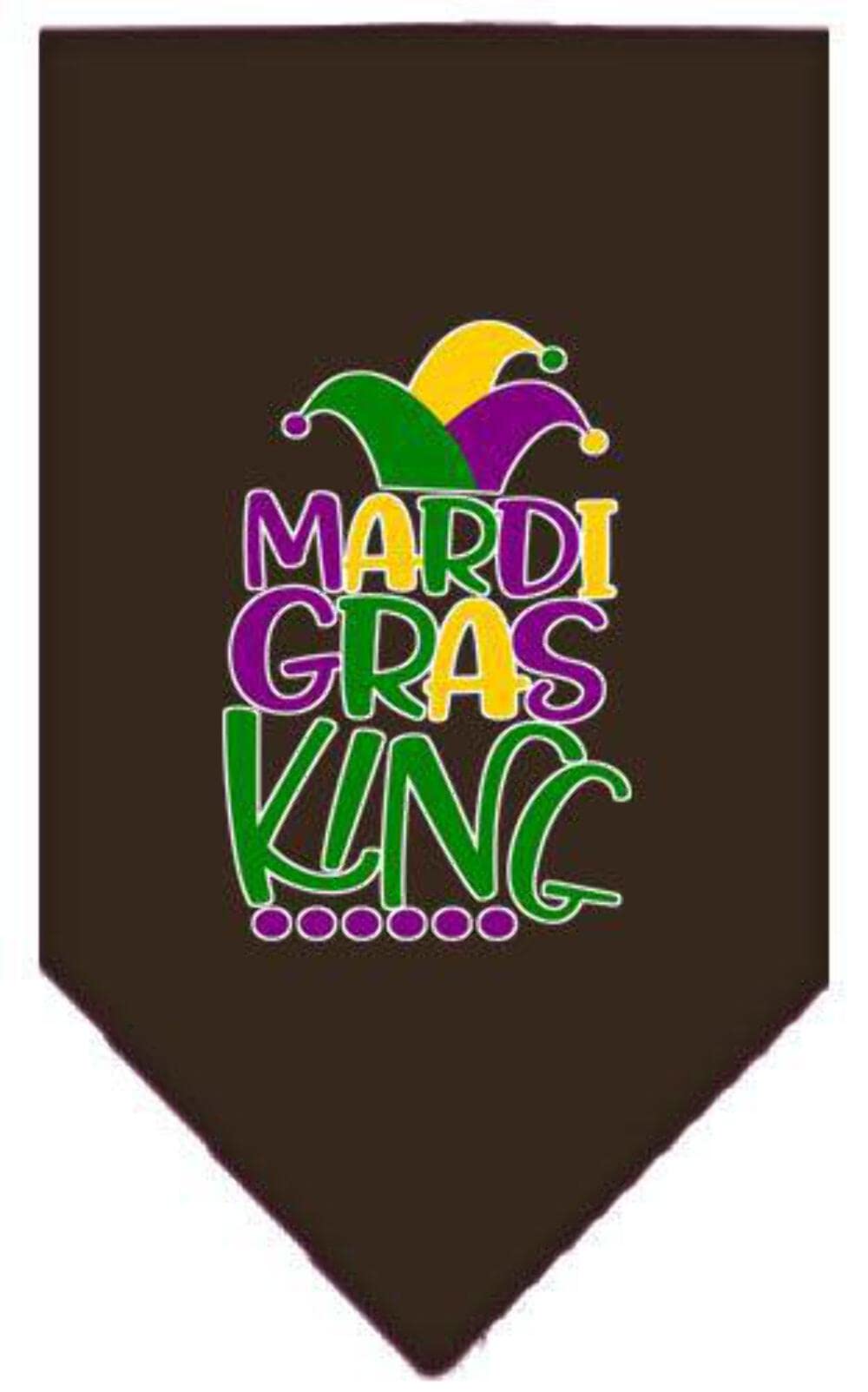 Mirage Pet Product Mardi Gras King Screen Print Mardi Gras Bandana Black Large