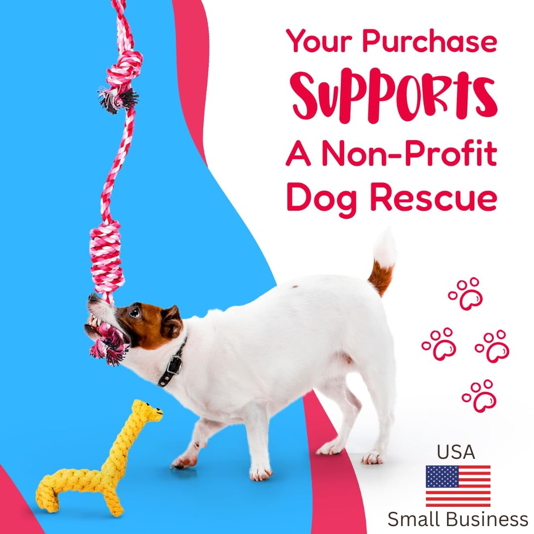 Pacific Pups Products Rope Dog Toy Bundle - 11 Pack of Multi Color Tug & Chew Toys for Medium and Small Dogs