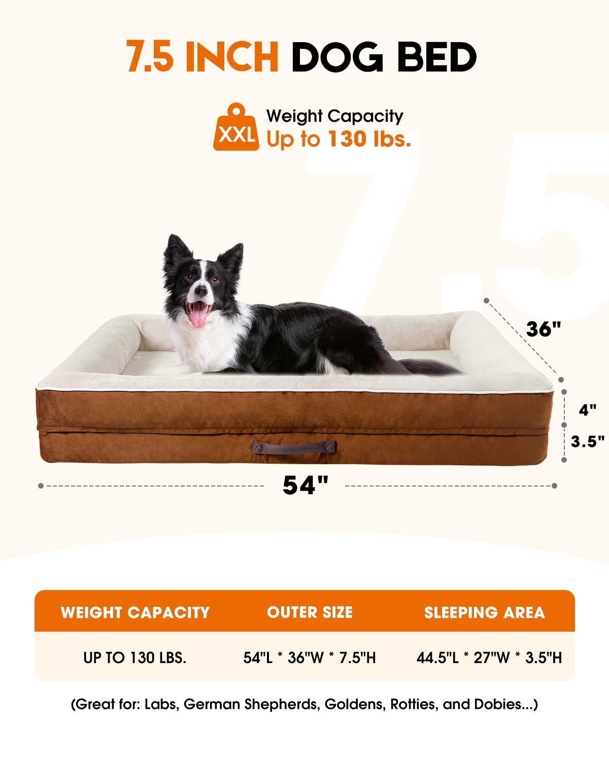 Xx-Large Orthopedic Dog Bed, Egg Foam Dog Couch With Removable Washable Cover, Waterproof Pet Sofa Bed With Non-Slip Bottom And