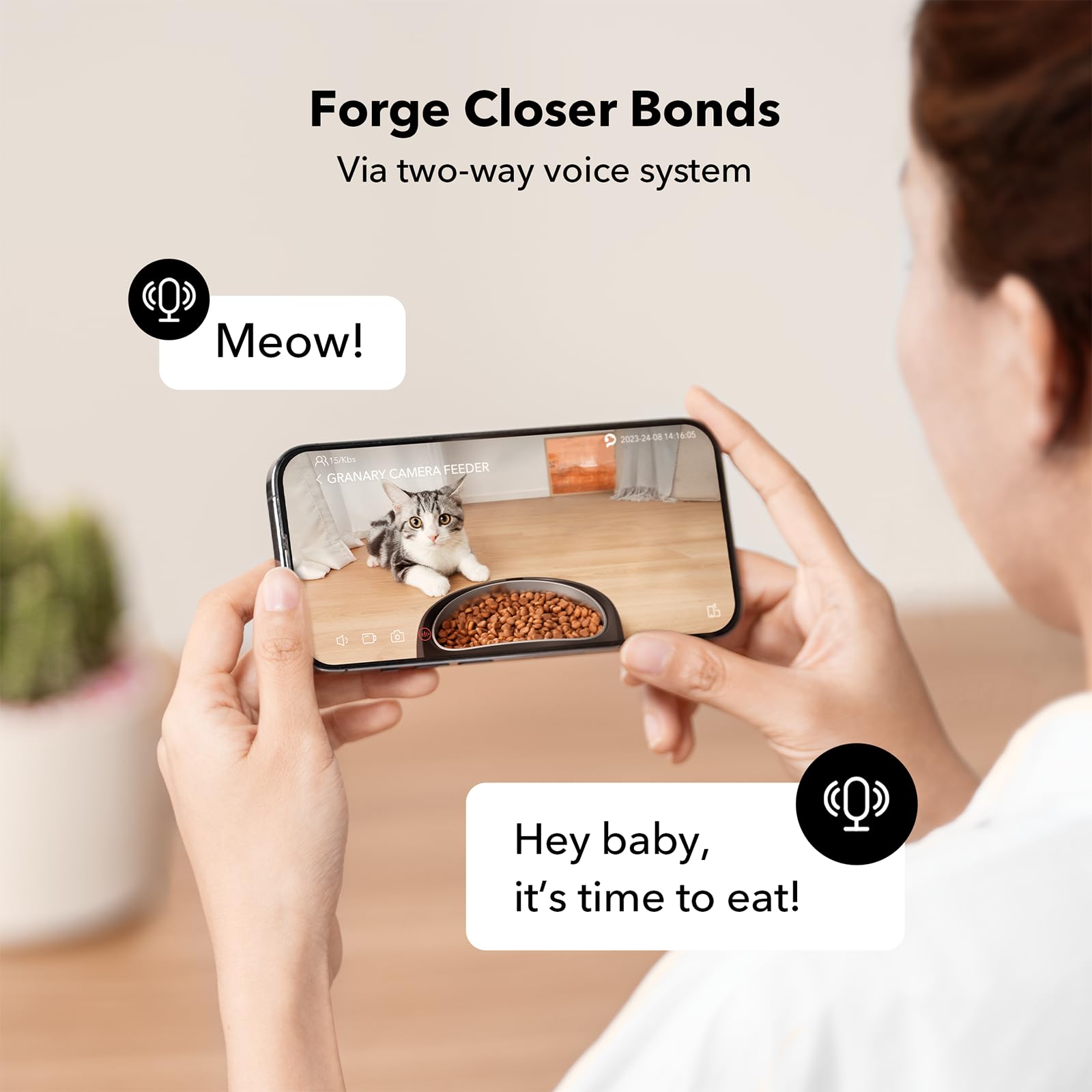 PETLIBRO Automatic Cat Feeder with Camera, 1080P HD Video with Night Vision, 5G WiFi Pet Feeder with 2-Way Audio, Low Food & Blo