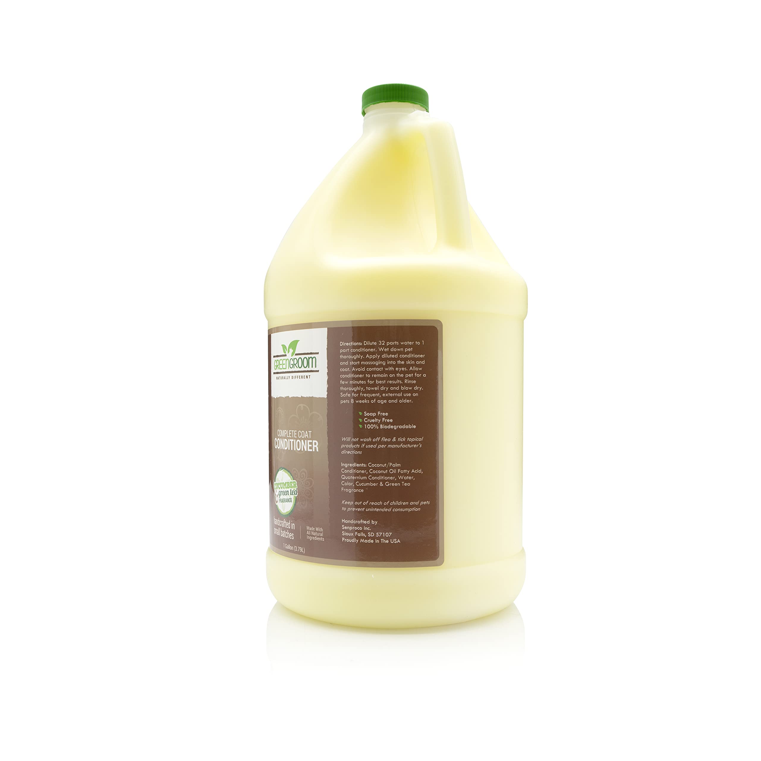 Green Groom Complete Coat Dog Conditioner, Gallon | All Natural Ingredients, Concentrated 32 To 1, Restore Moisture, Eliminates