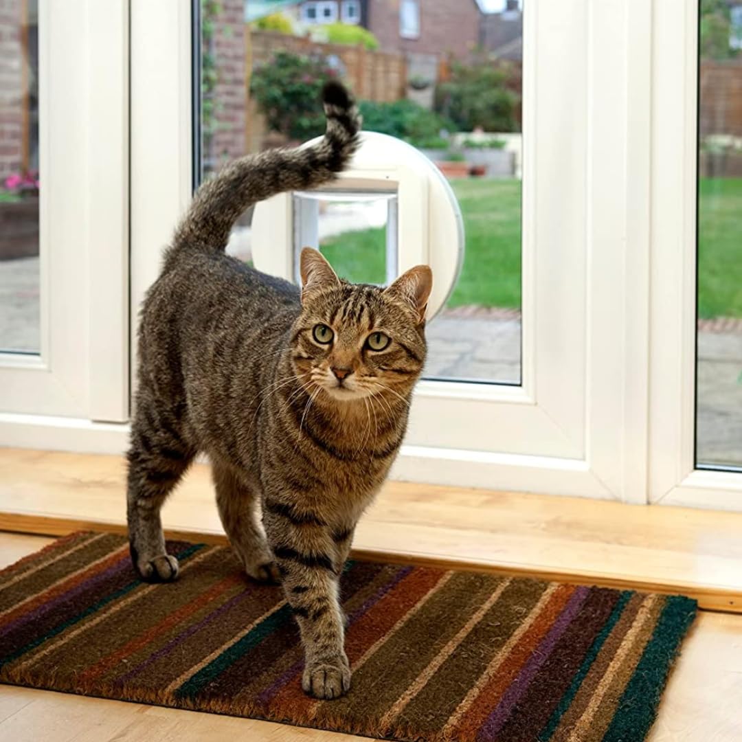 Sureflap - Sure Petcare Microchip Cat Flap, White, Scans Pet'S Id On Entry, Check Your Cat'S Size,Flap Opening Is 4 3/4” (H) By 5 5/8” (W)