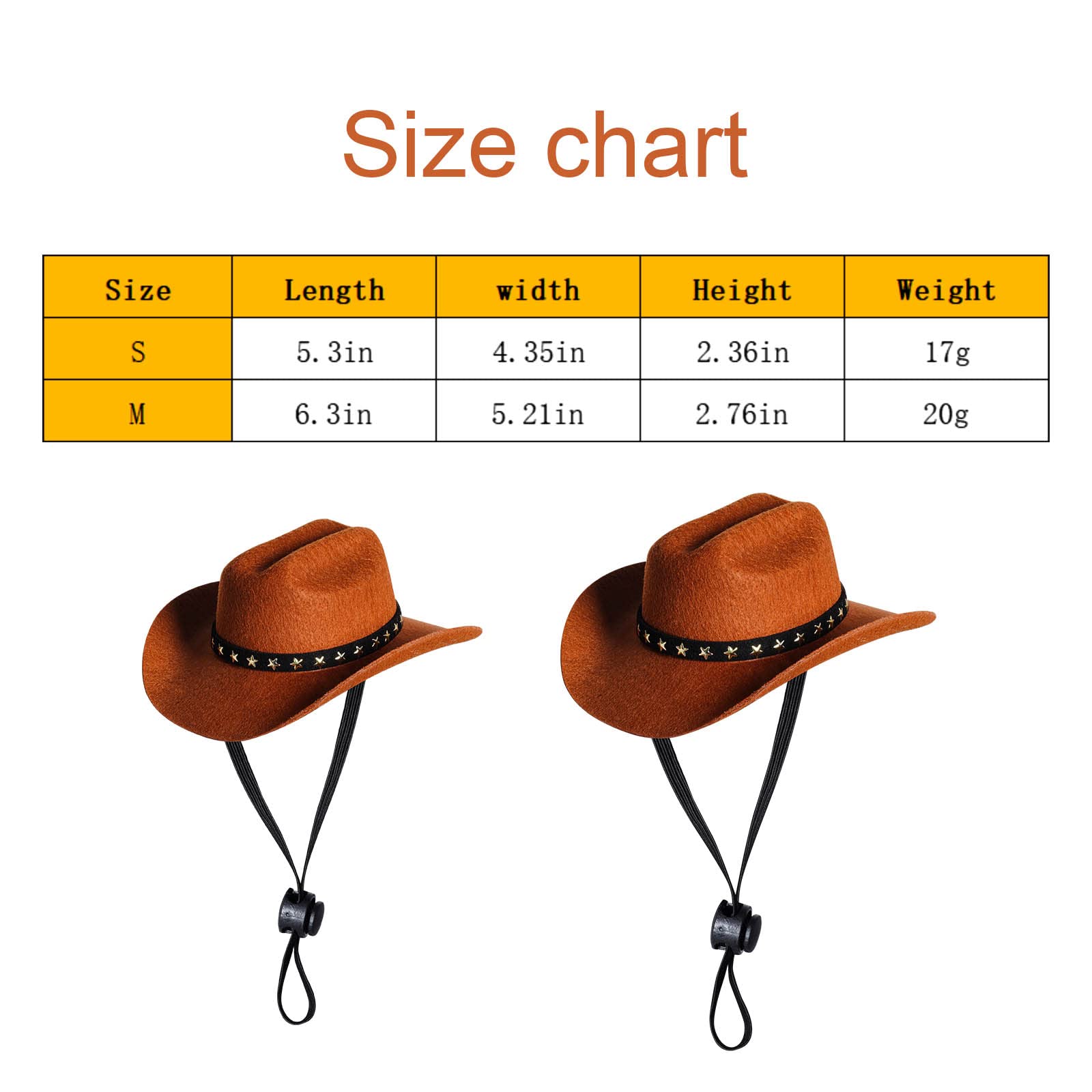 Choyaxo Pet Cowboy Costume Cosplay Cap Halloween Costumes For Dogs Cat Pet Party Decoration Mini Cowboy Hat (Brown, Medium)