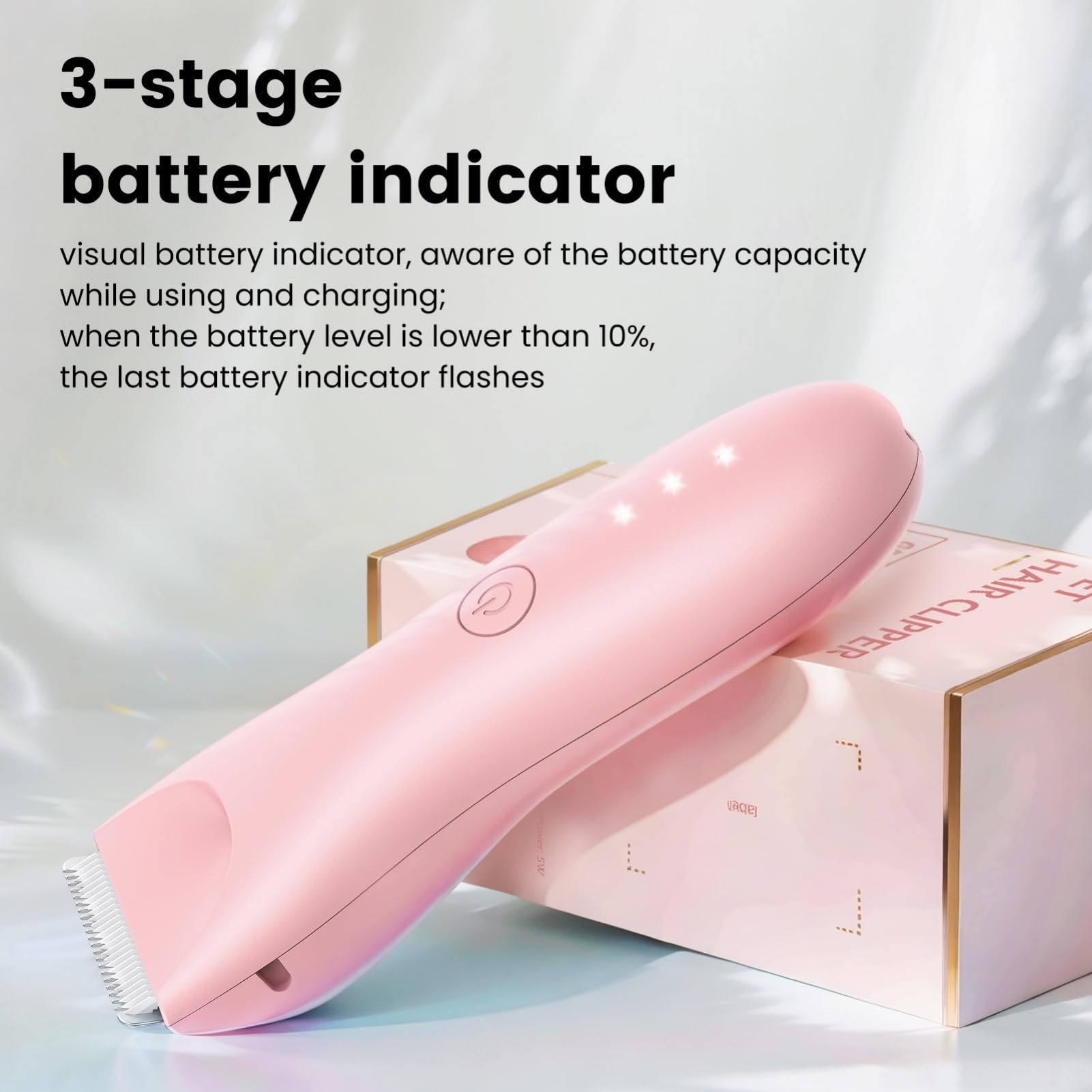 Founouly Handy Dog Cat Clippers - Professional Cordless Grooming Tools - Low Noise Pet Hair Trimmer Kit, Ts032, Pink