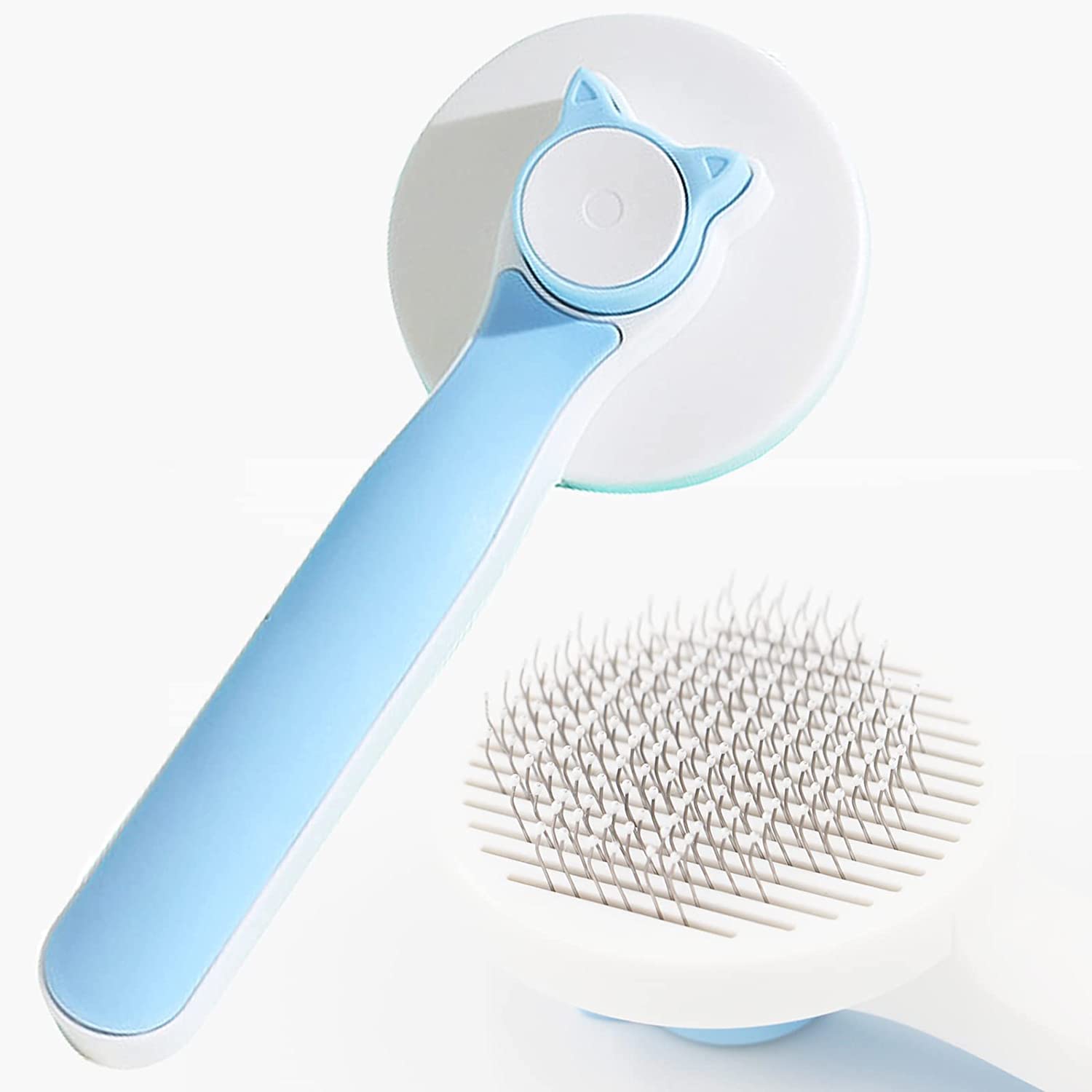 RvPaws Self Cleaning Slicker Brush for Shedding Grooming and Massage, Cat Brush Removes Loose Undercoats and Mats, Dog Hair Brus