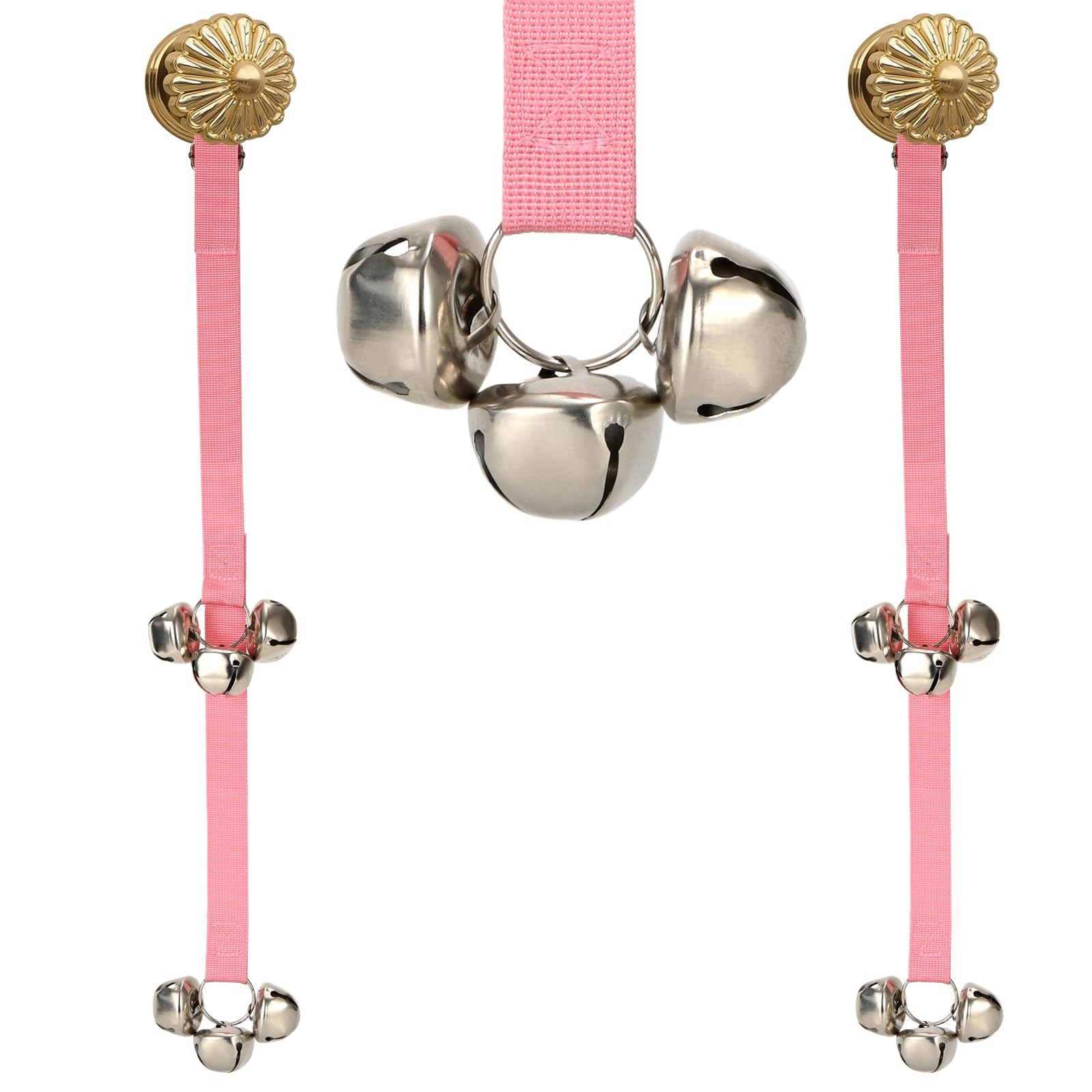 Luckyiren Dog Door Bell For Potty Training, Adjustable Length And Height, Pink